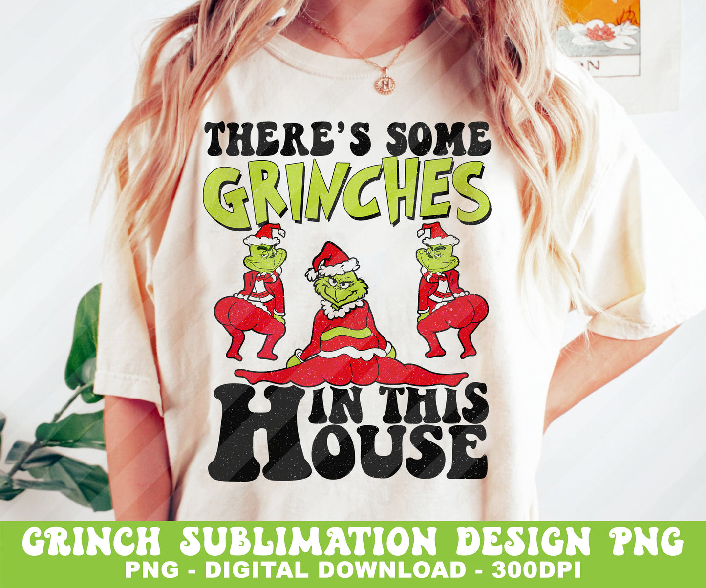 Green Grinch Christmas Sublimation Designs PNG Bundle by RetrovibZ