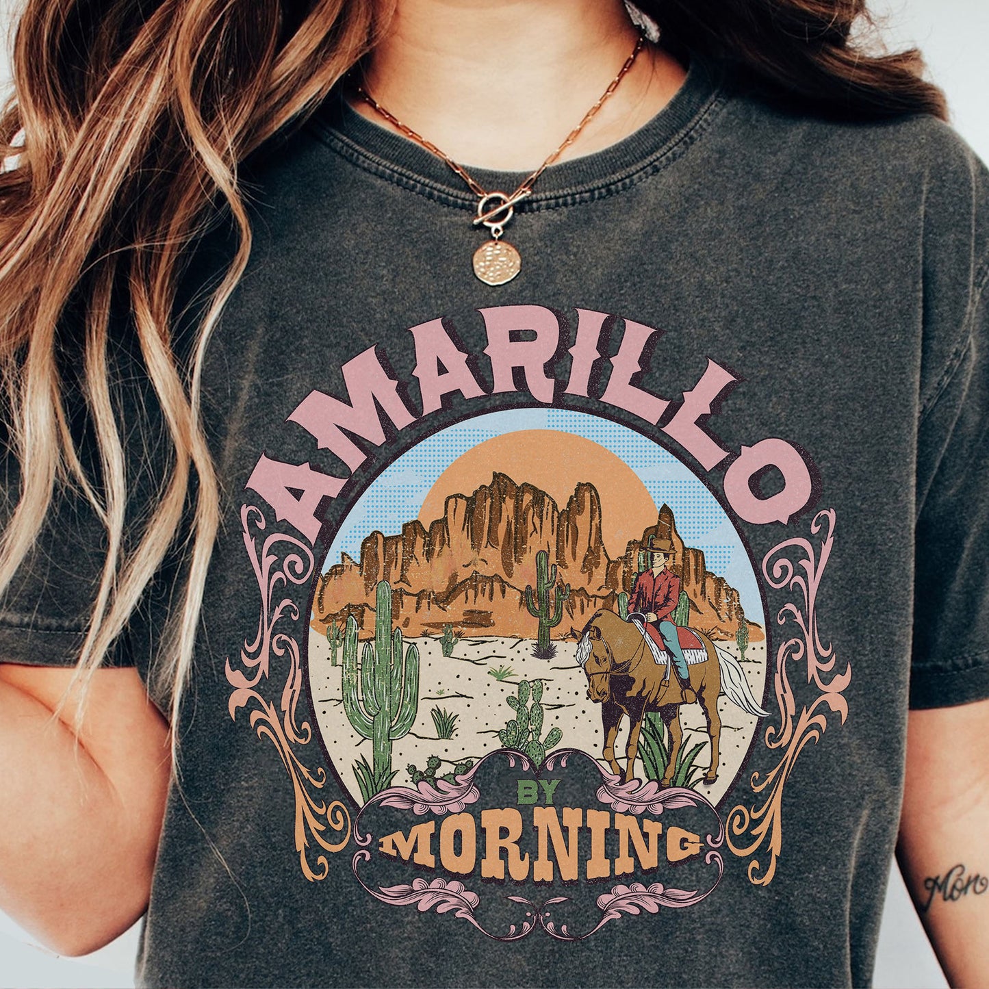 Amarillo By Morning PNG, Western Sublimation, Cowboy Png, Country Png, Desert Png, Western Png, Retro Png, Vintage Designs, Designs Download