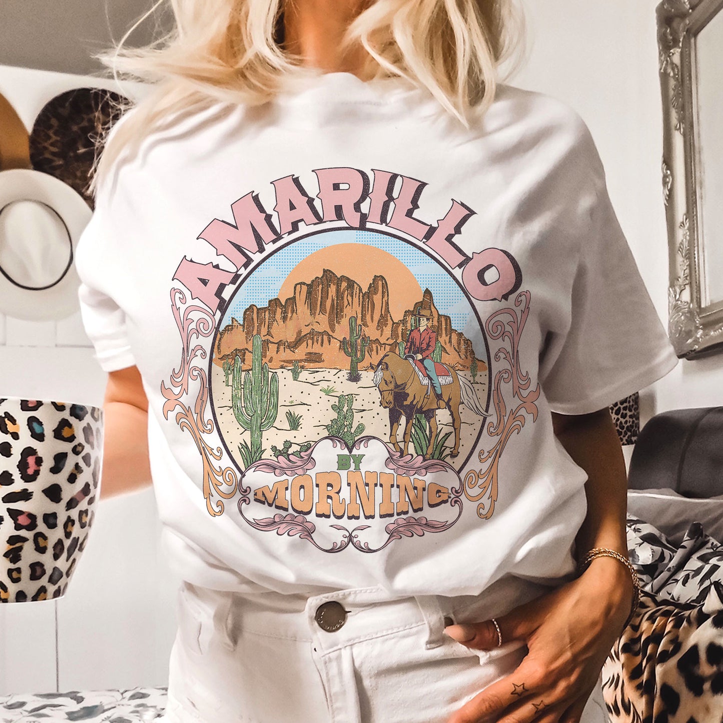 Amarillo By Morning PNG, Western Sublimation, Cowboy Png, Country Png, Desert Png, Western Png, Retro Png, Vintage Designs, Designs Download