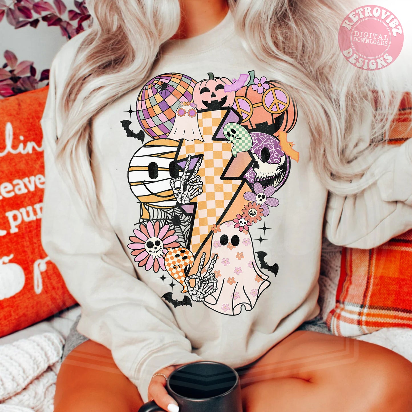 Halloween Kids PNG Bundle, Retro Halloween png, Groovy Halloween Sublimation Designs, Halloween Boy Girl Kid shirt png,fall png, pumpkin png