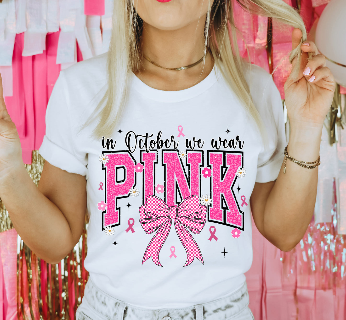 Breast Cancer Bundle Png, In October We Wear Pink Png