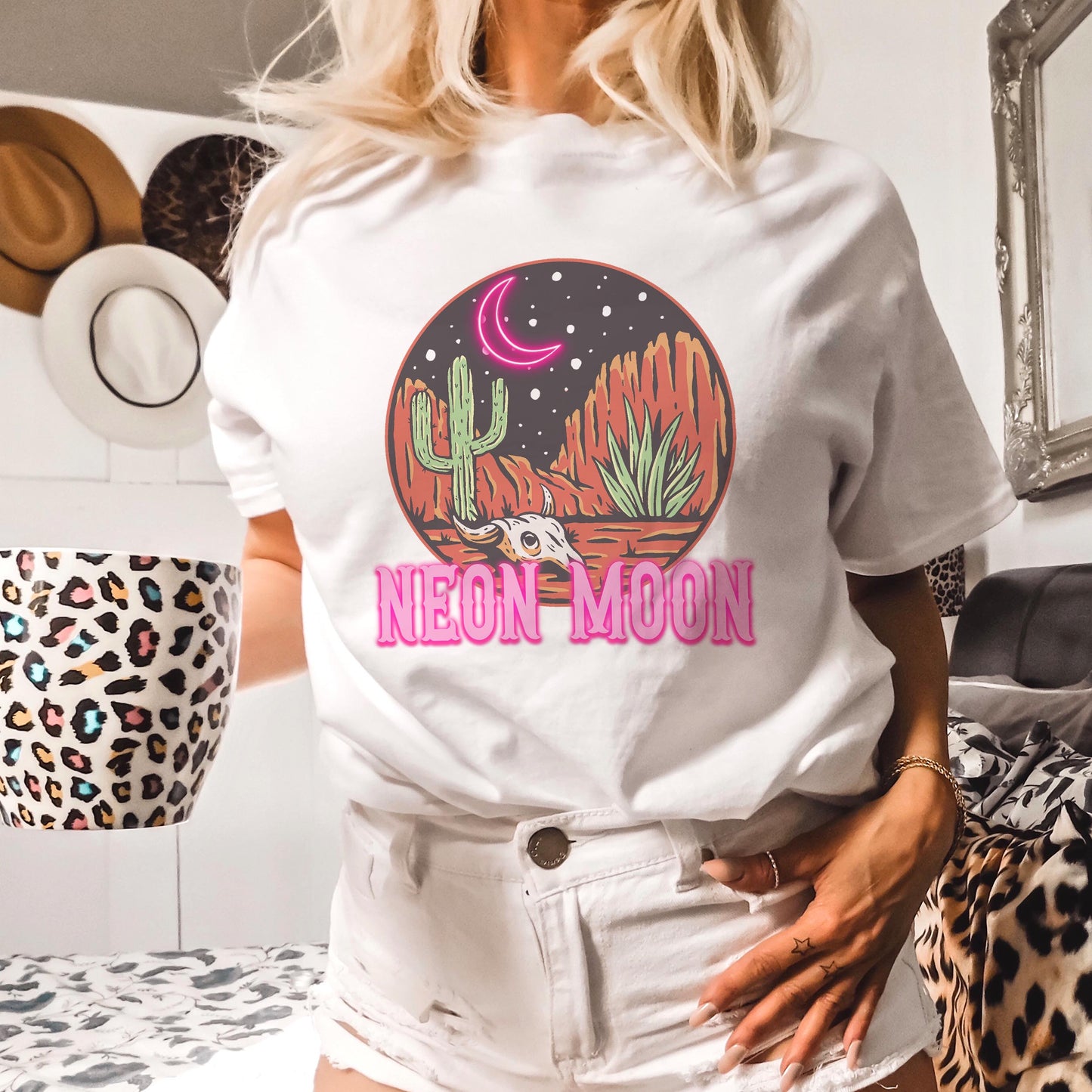 NEON MOON PNG, Western Sublimation PNG, Cowboy Cowgirl png, Country Tshirt Design, Howdy png, Rodeo Png, Christian Country Svg png.